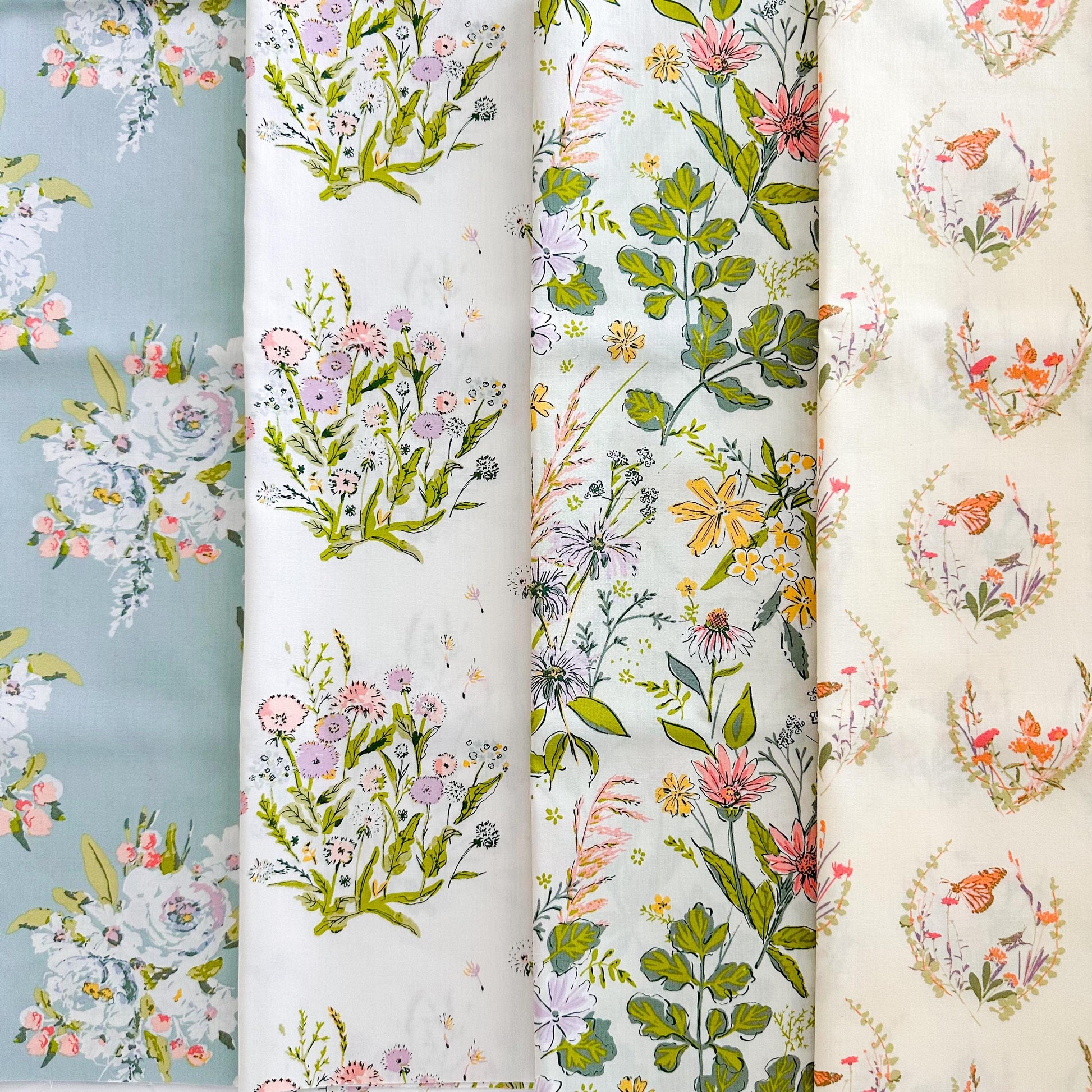 Midsummer Fabric Bundle – 17 Pc Half Yard Fat Quarter, or Quarter Yard Cuts – Art Gallery Fabrics by Sharon Holland – Floral Quilting Cotton