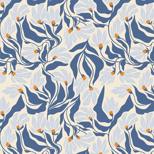 Wind Dance Azure – Premium Cotton by the Yard – THE CUR8TOR - Modernista Collection by AGF Studio – Art Gallery Fabrics, Floral Print