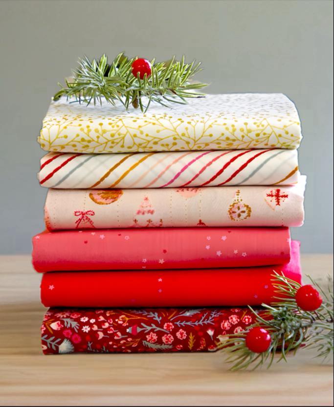 Twinkleberry Holiday Christmas Fabric Bundle – 6 Pc Half Yard, Fat Quarter, or Quarter Yard Cuts – Adventale by Katarina Roccella – AGF