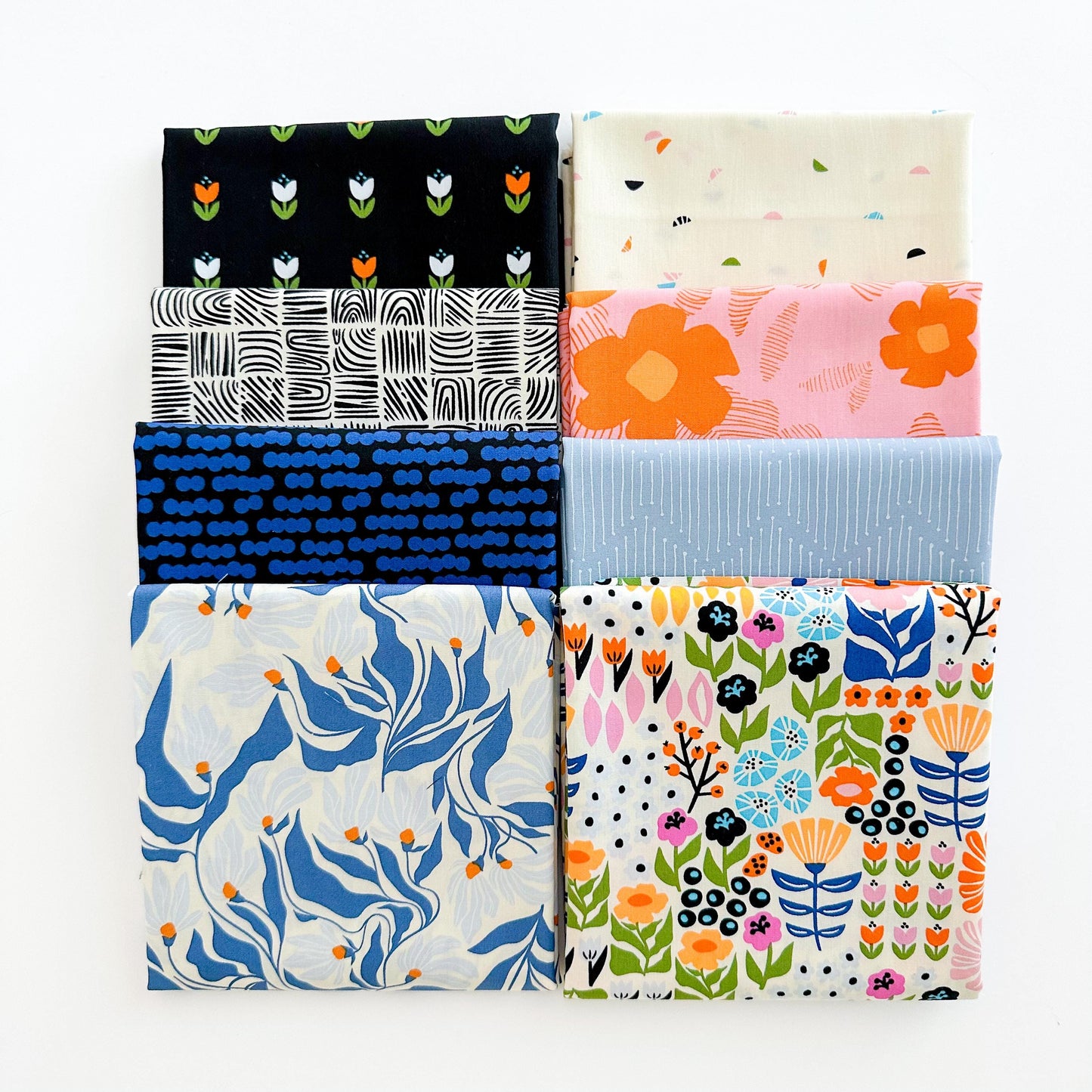 Modernista Fabric Bundle – The Cur8tor 8 Pc Set by AGF Studio – Half Yard, Fat Quarter, or Quarter Yard – Modern Floral Cotton Collection