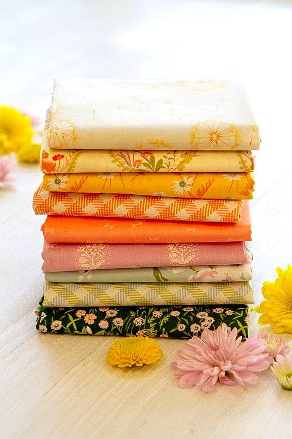Sun-Kissed Meadow Fabric Bundle – 9 Pc Midsummer Collection by Sharon Holland – Fat Quarter, Half Yard, or Quarter Yard Cuts – AGF