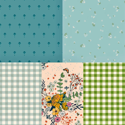 Wandering Wildflower – 10 Pc Marigold Fabric Bundle by Maureen Cracknell – Half Yard, Quarter Yard, or Fat Quarter Cuts