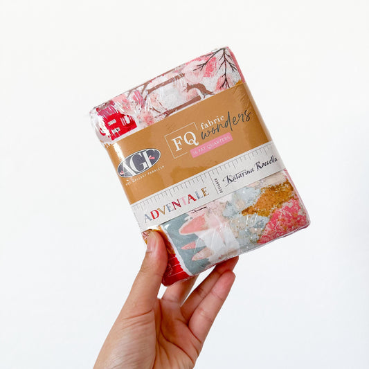 Adventale Fat Quarter Bundle – 16 Pc Christmas Fabric by Art Gallery Fabrics – Holiday Cotton Prints by Katarina Roccella