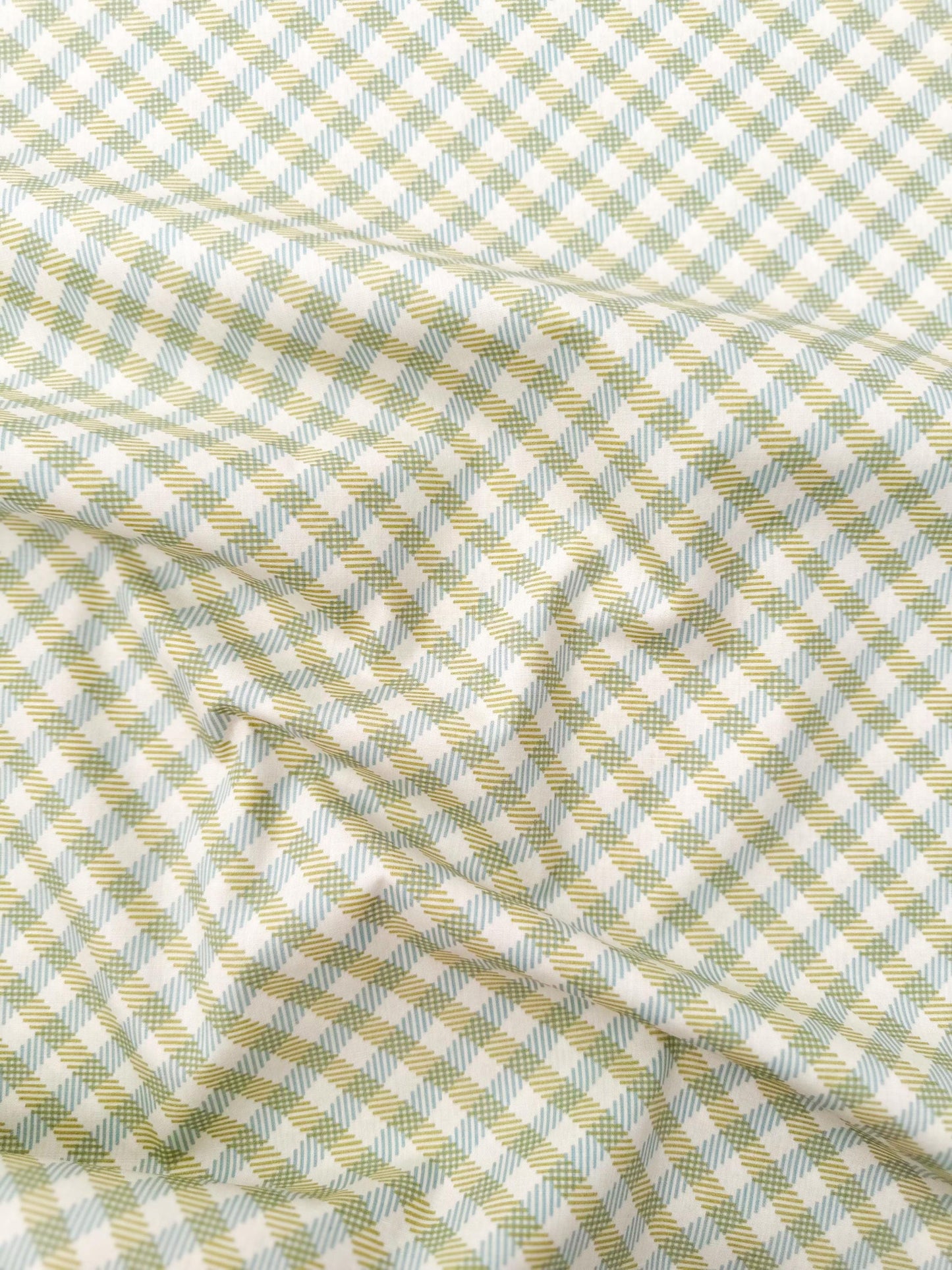 Interwoven Grass – Premium Cotton by the Yard – MIDSUMMER Collection by Sharon Holland – Art Gallery Fabrics, Gingham Print