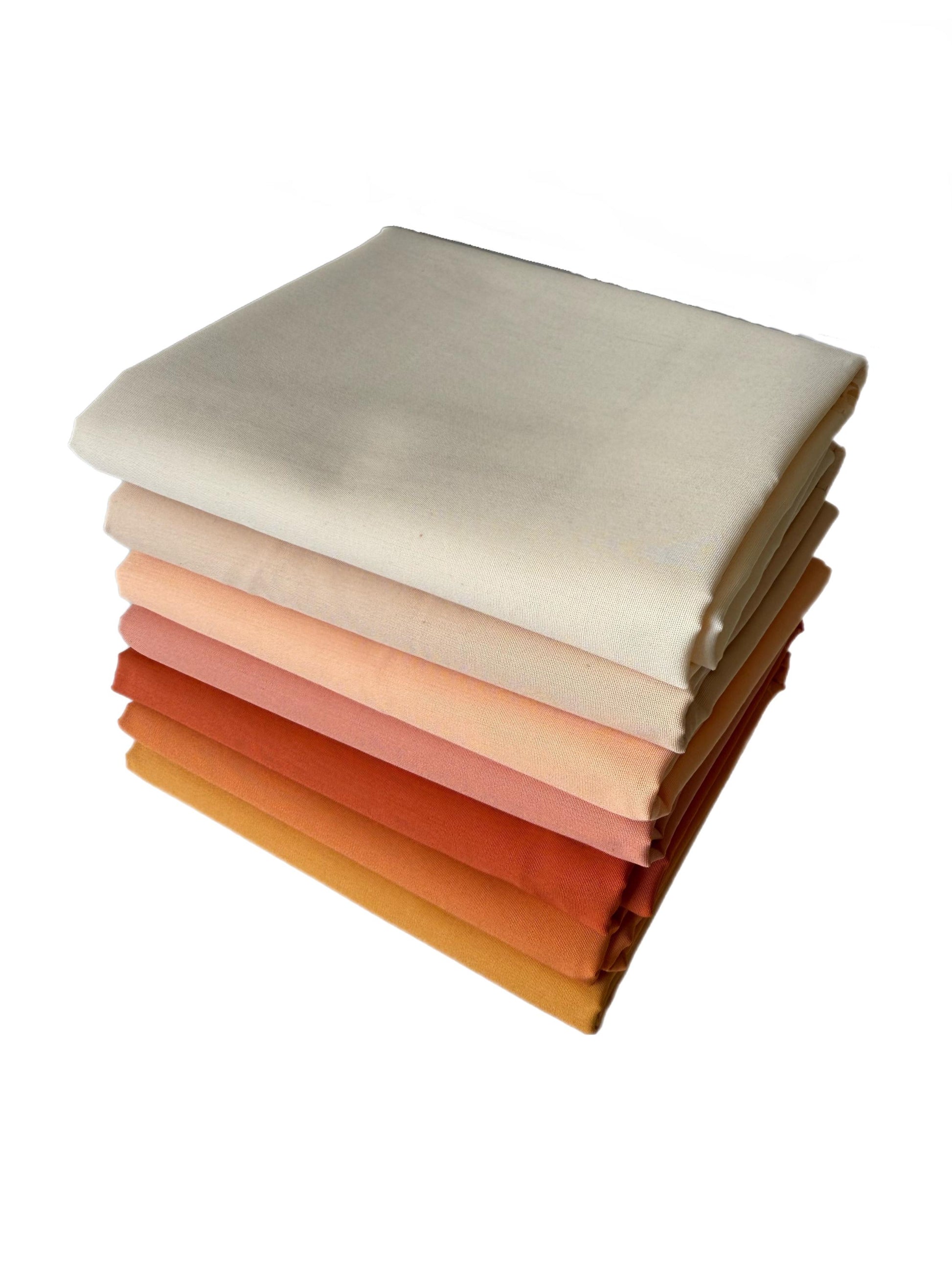 Pure Solids “Warm Nectar" Fabric Bundle – 7pc AGF Set – Fat Quarter, Quarter Yard, or Half Yard Cotton Solids