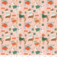 Dapper Dogs – Pink Metallic Fabric by Dominika Godette – Merry Pawmas Collection – Christmas Cotton Fabric by the Yard