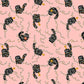 Catmas Tangle - Cat's Meow Metallic Fabric by Callie And Co – 'Twas The Night Before Catmas Collection – Christmas Cotton Fabric by the Yard