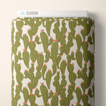 Cactus Kisses, Fabric by the Yard, 100% Organic Cotton, By Cloud9 Fabrics, Petals and Pony Luck Collection, Western Desert Print