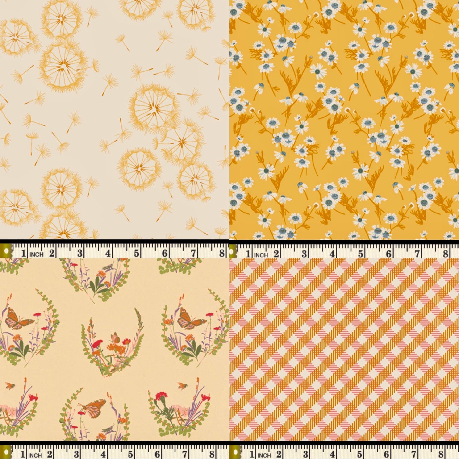 Sun-Kissed Meadow Fabric Bundle – 9 Pc Midsummer Collection by Sharon Holland – Fat Quarter, Half Yard, or Quarter Yard Cuts – AGF