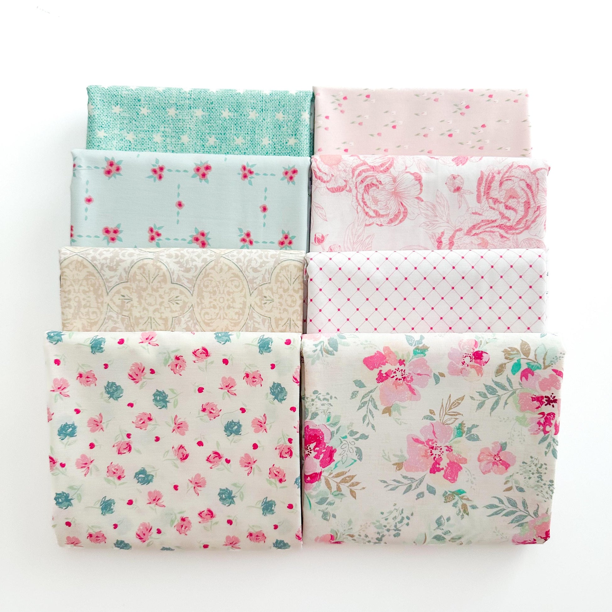 Romantica Fabric Bundle – 8 Pc Curated Set by AGF Studio – Half Yard, Fat Quarter, or Quarter Yard Cuts – Vintage Floral Cotton Fabric