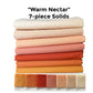 Pure Solids “Warm Nectar" Fabric Bundle – 7pc AGF Set – Fat Quarter, Quarter Yard, or Half Yard Cotton Solids