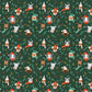Barkmas Trees – Hunter Metallic Fabric by Dominika Godette – Merry Pawmas Collection – Christmas Cotton Fabric by the Yard