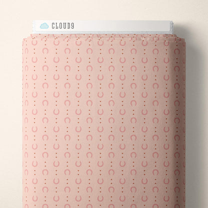 Lucky in Love | Pink, Fabric by the Yard, 100% Organic Cotton, By Cloud9 Fabrics, Petals and Pony Luck Collection, Cowboy Print