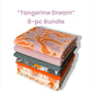 Tangerine Dream – 8pc AGF Curated Fabric Bundle – Tangerine Collection + Pure Solids – Fat Quarter, Quarter Yard, or Half Yard Cuts