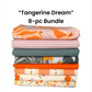 Tangerine Dream – 8pc AGF Curated Fabric Bundle – Tangerine Collection + Pure Solids – Fat Quarter, Quarter Yard, or Half Yard Cuts