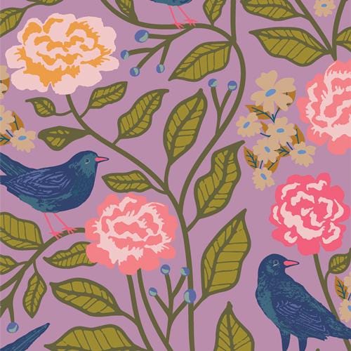 Blackbird Canopy – Premium Quilting Cotton by the Yard | Starling Collection by Maureen Cracknell – Art Gallery Fabrics