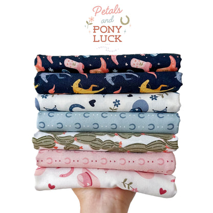 Petals & Pony Luck – 7pc Cloud9 Fabrics Bundle – Half Yard, Fat Quarter, or Quarter Yard Set