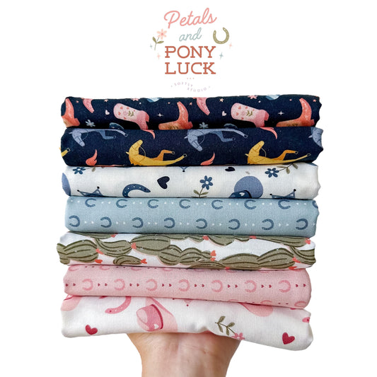 Petals & Pony Luck – 7pc Cloud9 Fabrics Bundle – Half Yard, Fat Quarter, or Quarter Yard Set