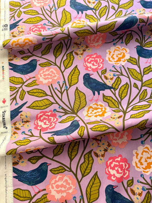 Blackbird Canopy – Premium Quilting Cotton by the Yard | Starling Collection by Maureen Cracknell – Art Gallery Fabrics