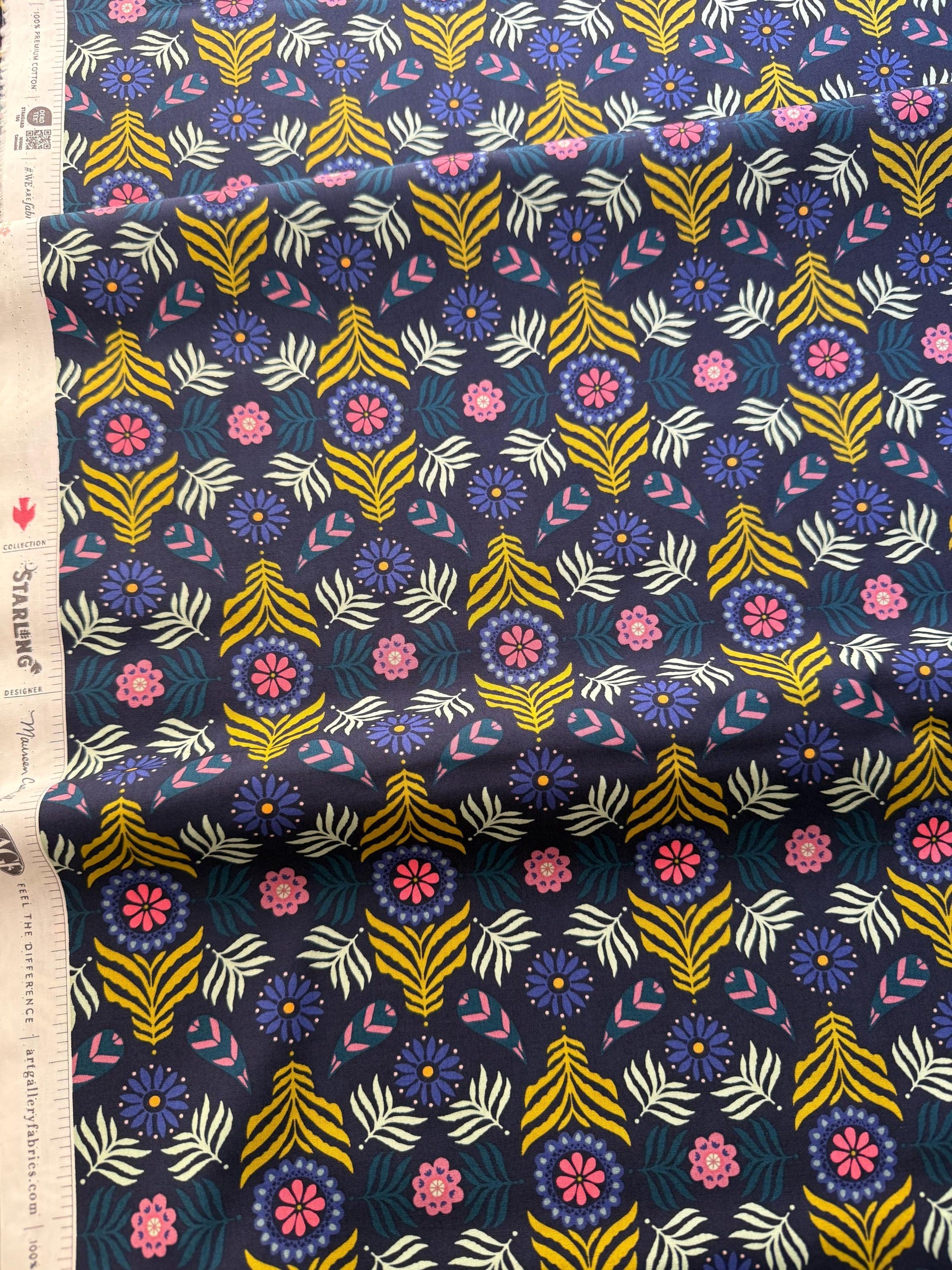 Bloom Plume – Premium Quilting Cotton by the Yard | Starling Collection by Maureen Cracknell – Art Gallery Fabrics