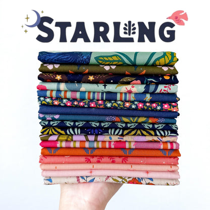 Starling Fabric Bundle – 17 Pc Quilting Cotton by Maureen Cracknell for Art Gallery Fabrics | Half Yard, Fat Quarter, Quarter Yard