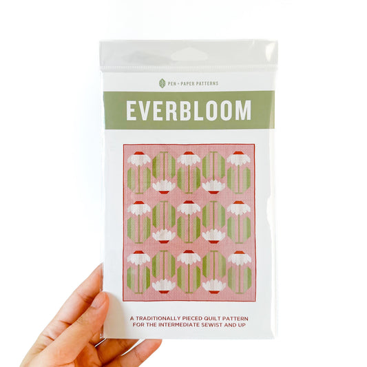 Everbloom Quilt Pattern – Crib & Large Throw Sizes | Modern Floral-Inspired Quilt Design for Intermediate Sewists (Printed Pattern)