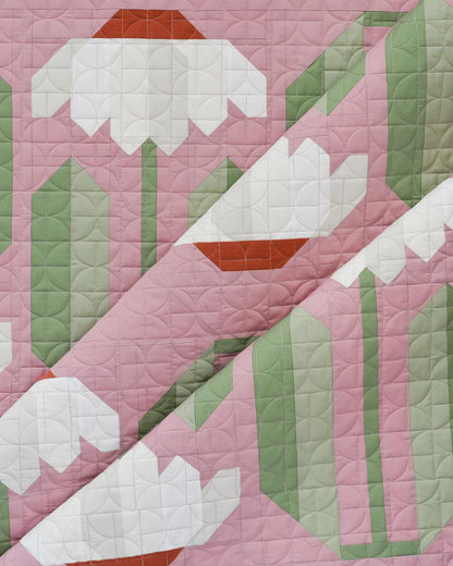 Everbloom Quilt Pattern – Crib & Large Throw Sizes | Modern Floral-Inspired Quilt Design for Intermediate Sewists (Printed Pattern)
