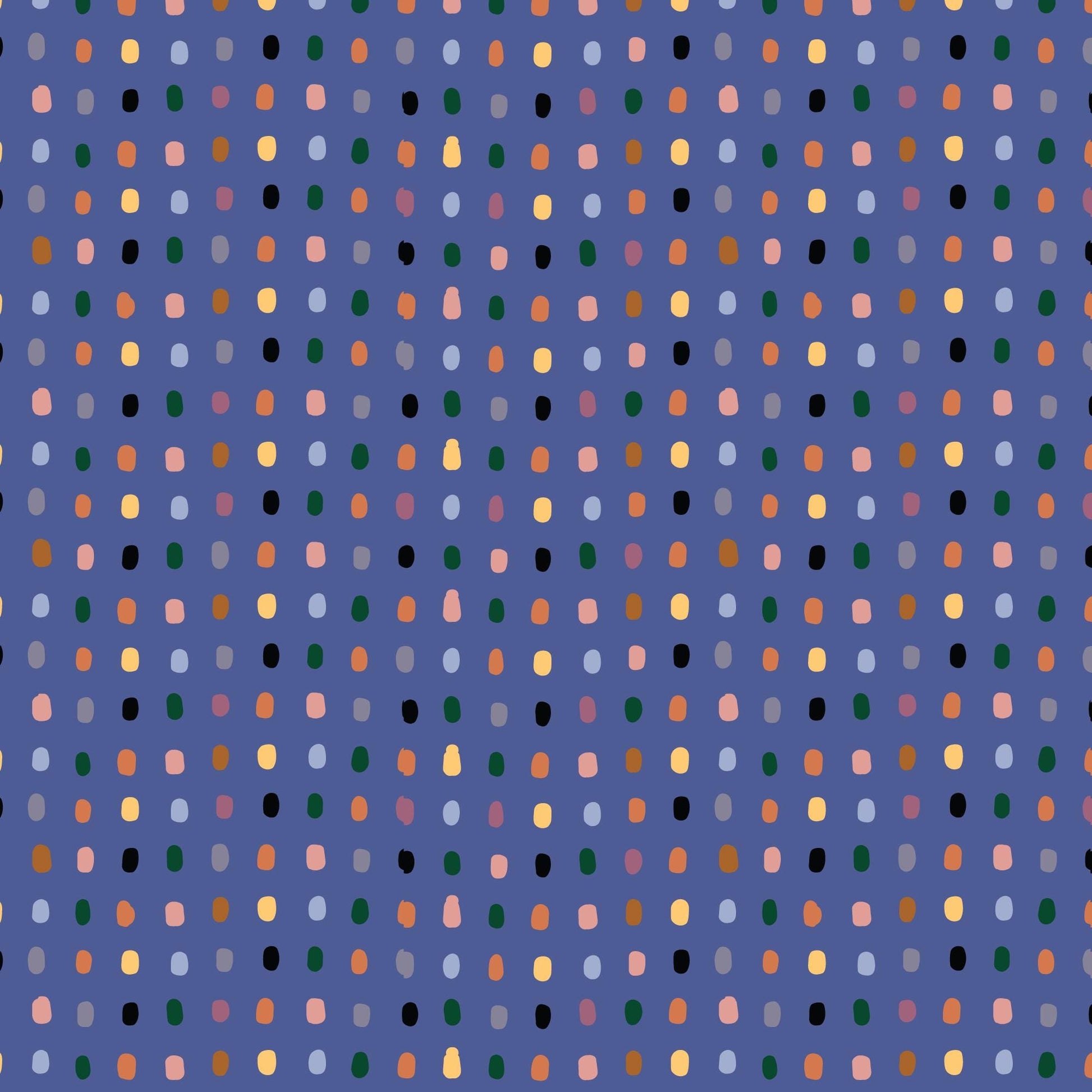 Dew Drops Dusk, Fabric by the Yard, 100% Organic Cotton, By Leah Duncan for Cloud9 Fabrics, Fern Grove Collection, Dots Print