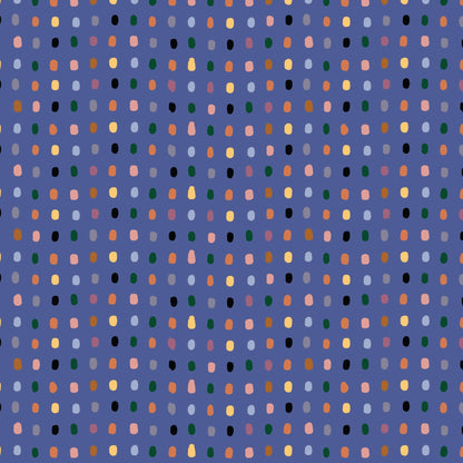 Dew Drops Dusk, Fabric by the Yard, 100% Organic Cotton, By Leah Duncan for Cloud9 Fabrics, Fern Grove Collection, Dots Print
