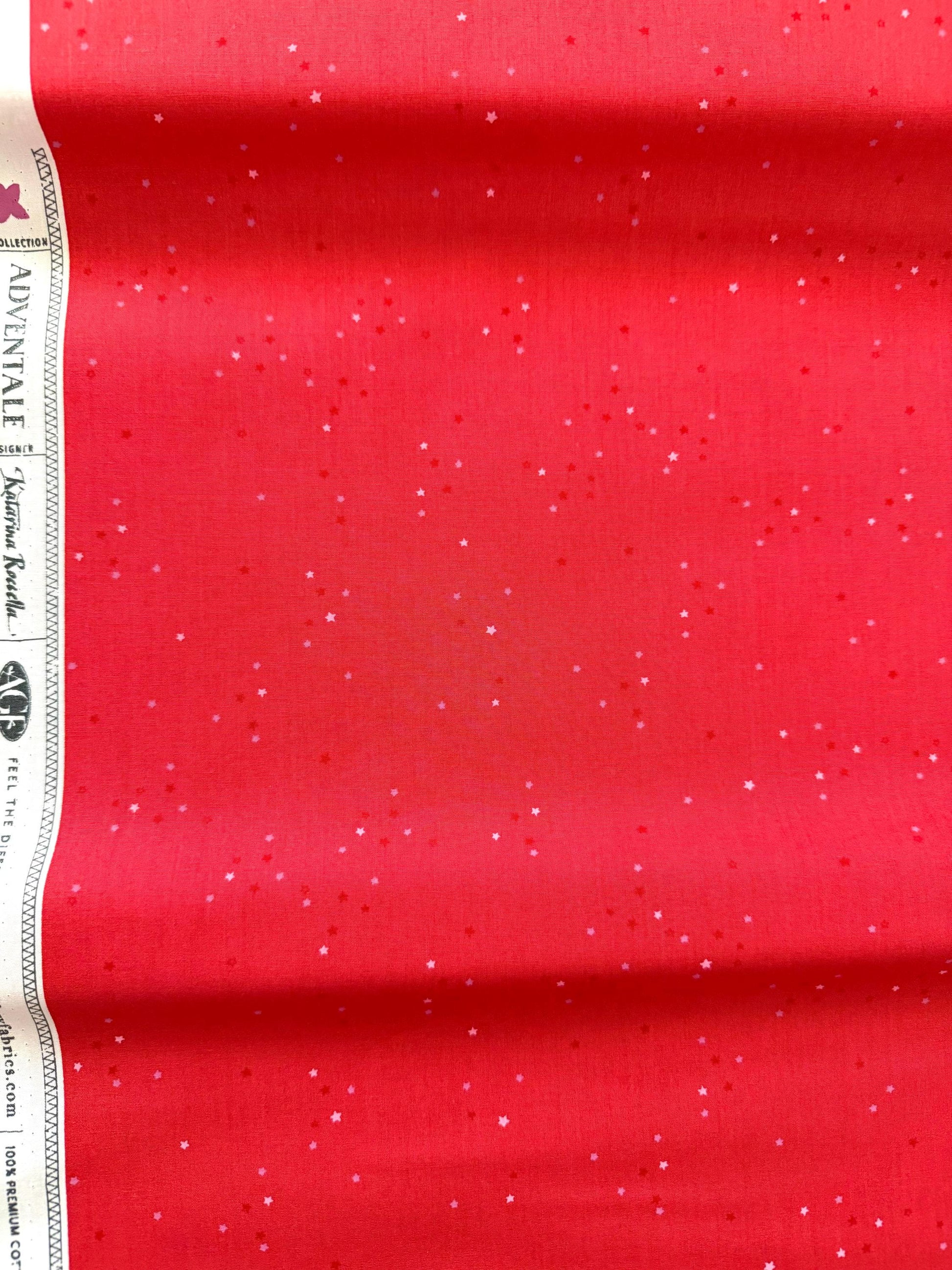 Twinkle Little Stars Ruby – Premium Cotton by the Yard – ADVENTALE Collection by Katarina Roccella – Art Gallery Fabrics, Holiday Print