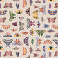 Wing Study, Fabric by the Yard, 100% Organic Cotton, By Leah Duncan for Cloud9 Fabrics, Fern Grove Collection, Butterfly Print
