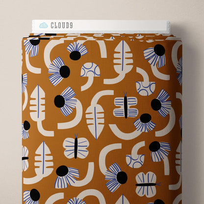 Forage, Fabric by the Yard, 100% Organic Cotton, By Leah Duncan for Cloud9 Fabrics, Fern Grove Collection, Floral Print