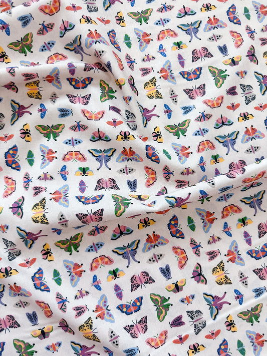 Wing Study, Fabric by the Yard, 100% Organic Cotton, By Leah Duncan for Cloud9 Fabrics, Fern Grove Collection, Butterfly Print