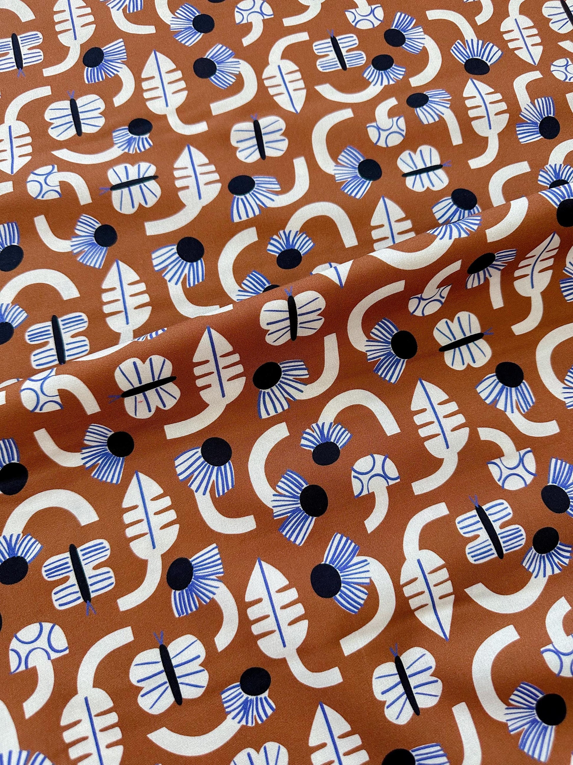Forage, Fabric by the Yard, 100% Organic Cotton, By Leah Duncan for Cloud9 Fabrics, Fern Grove Collection, Floral Print