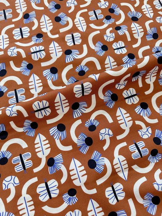 Forage, Fabric by the Yard, 100% Organic Cotton, By Leah Duncan for Cloud9 Fabrics, Fern Grove Collection, Floral Print