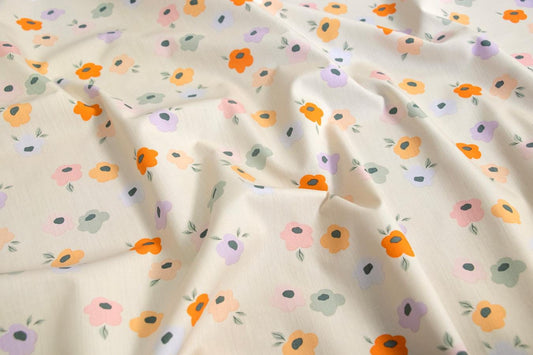 Premium Cotton Fabric by Yard - Tangerine Collection Quilt & Craft Material, Sweet Charming Floral Print from AGF Studio
