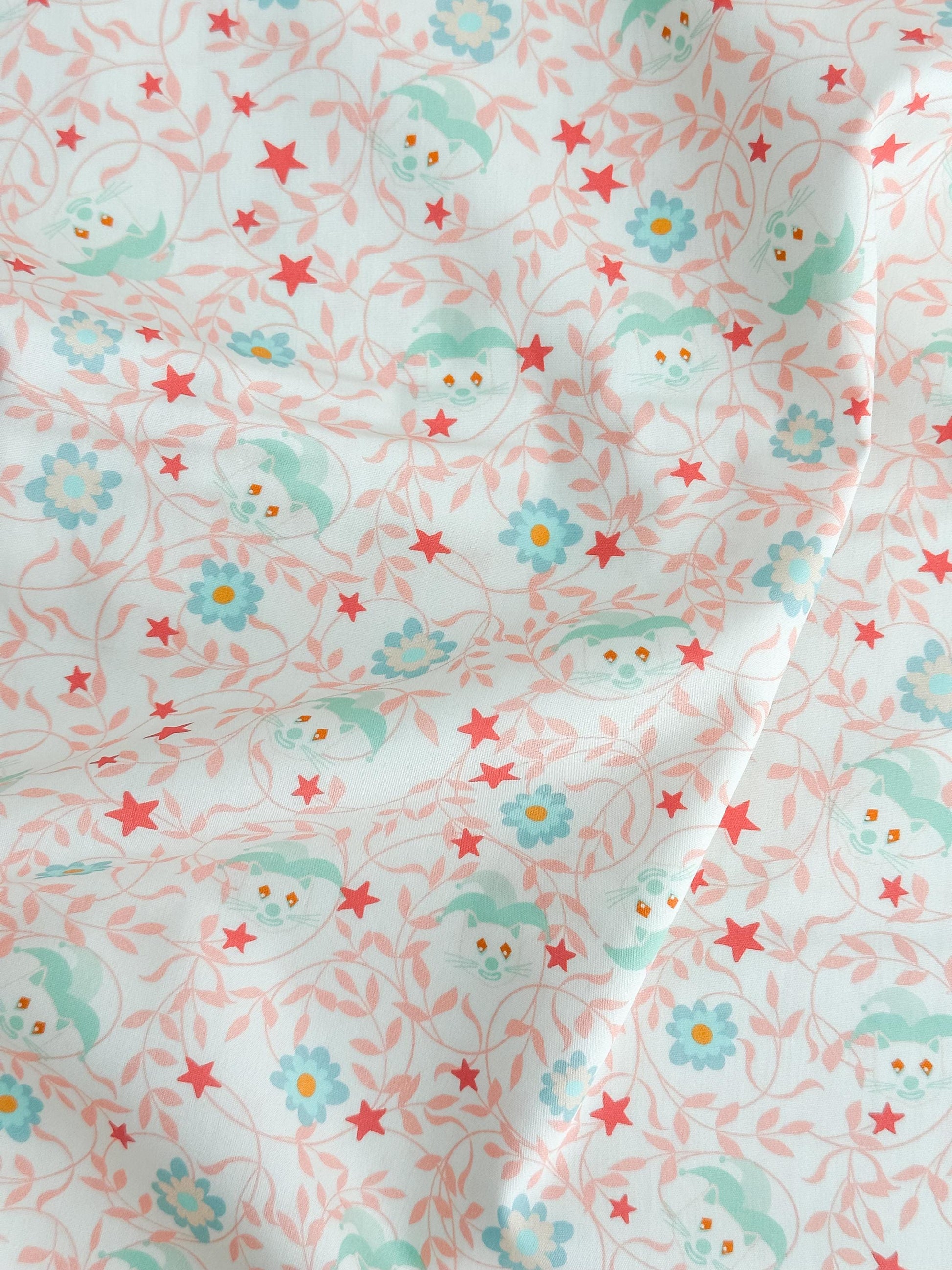 Purrfectly Clownish Blush – Premium Quilting Cotton by the Yard | Purr Parade Collection by AGF Studio | Art Gallery Fabrics