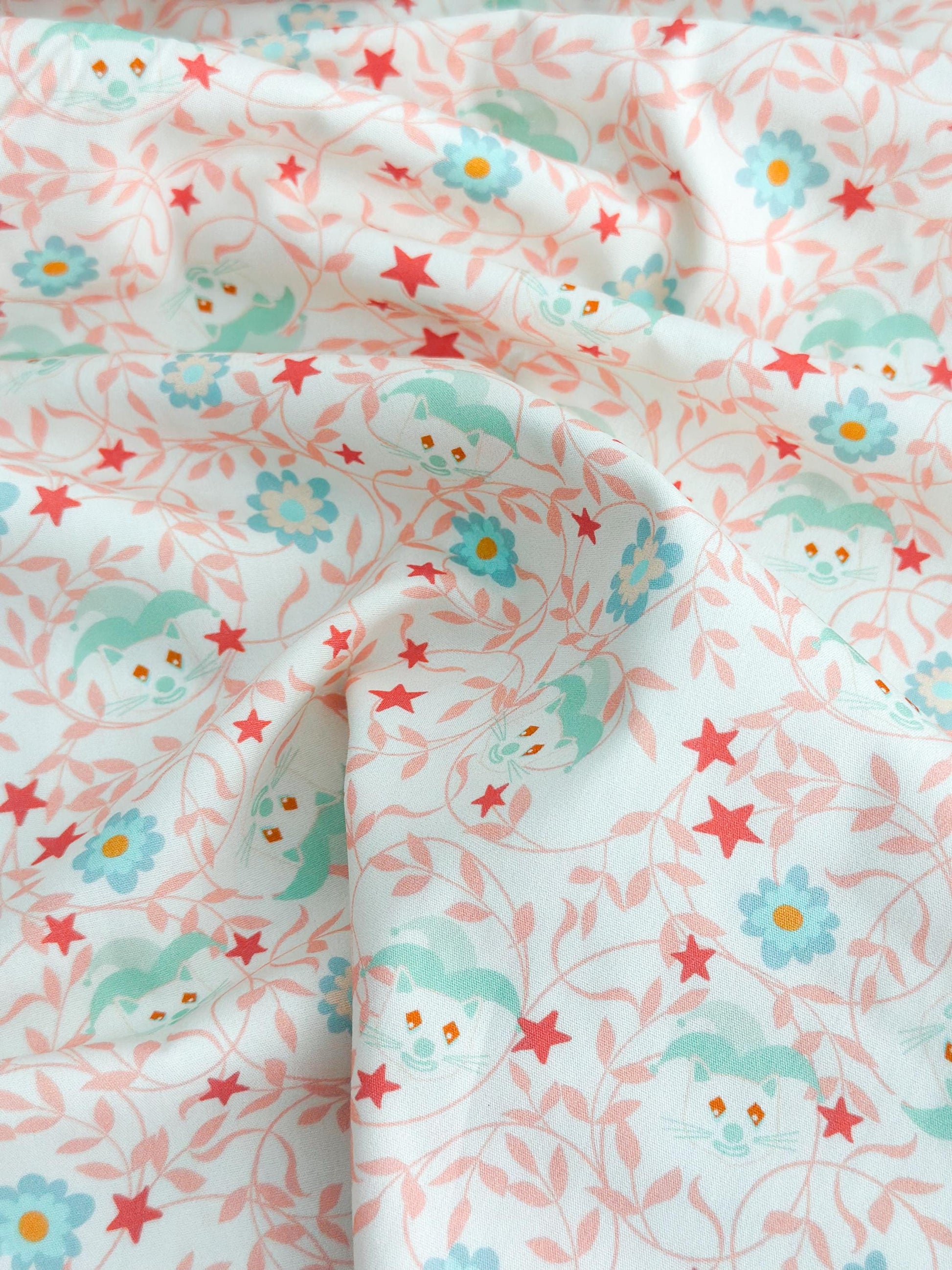 Purrfectly Clownish Blush – Premium Quilting Cotton by the Yard | Purr Parade Collection by AGF Studio | Art Gallery Fabrics
