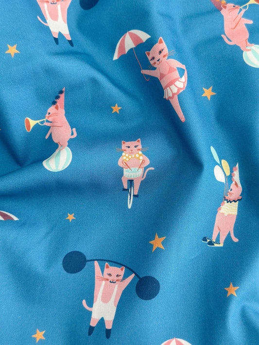 Purrfect Performers Cool – Premium Quilting Cotton by the Yard | Purr Parade Collection by AGF Studio | Art Gallery Fabrics