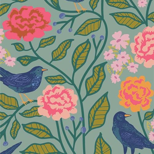 Blackbird Aviary – Premium Quilting Cotton by the Yard | Starling Collection by Maureen Cracknell – Art Gallery Fabrics