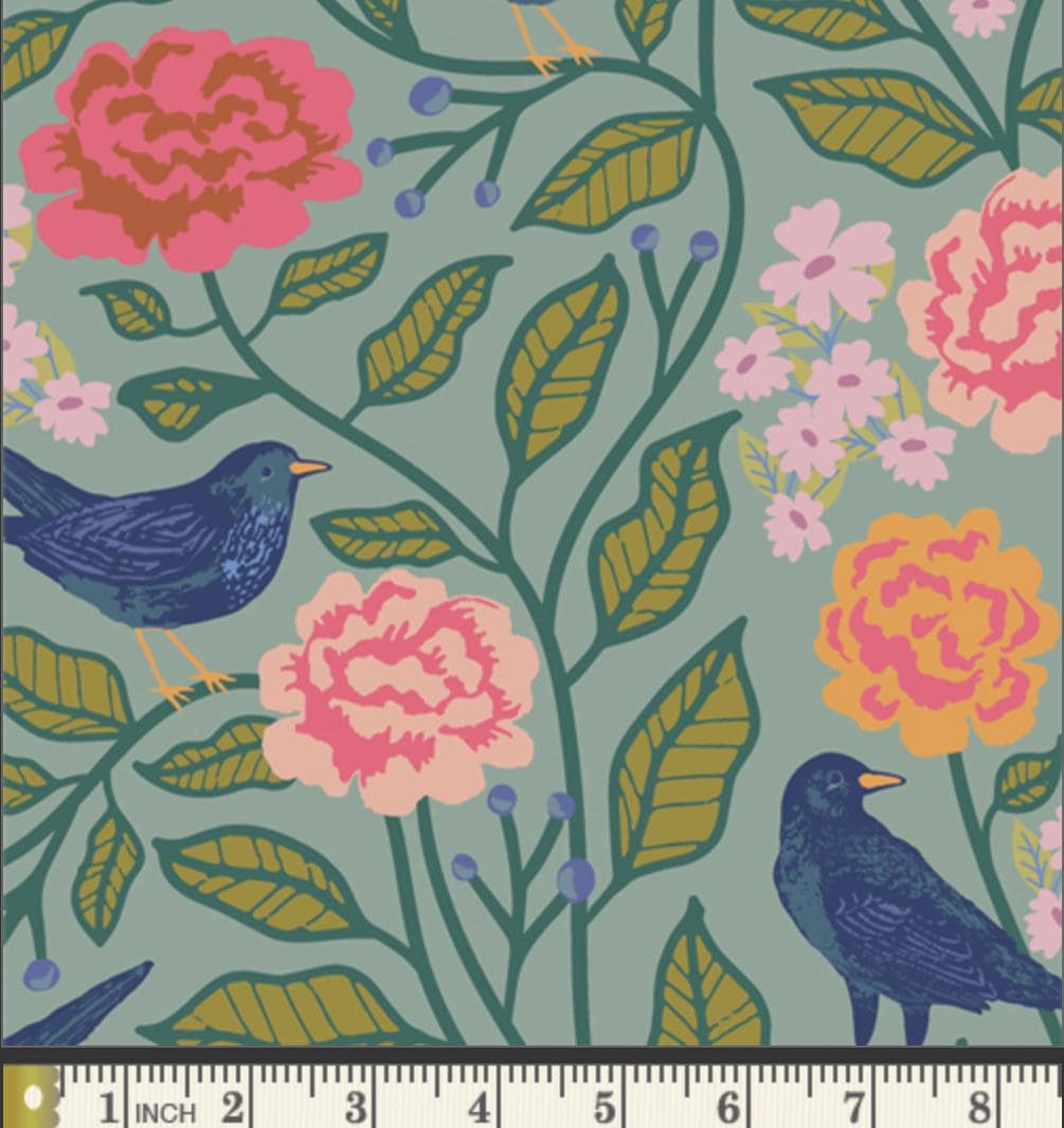 Blackbird Aviary – Premium Quilting Cotton by the Yard | Starling Collection by Maureen Cracknell – Art Gallery Fabrics