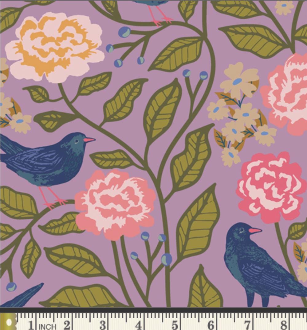 Blackbird Canopy – Premium Quilting Cotton by the Yard | Starling Collection by Maureen Cracknell – Art Gallery Fabrics