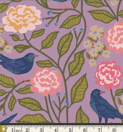 Blackbird Canopy – Premium Quilting Cotton by the Yard | Starling Collection by Maureen Cracknell – Art Gallery Fabrics