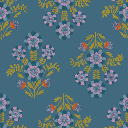Bramblebloom Blue – Premium Quilting Cotton by the Yard | Starling Collection by Maureen Cracknell – Art Gallery Fabrics