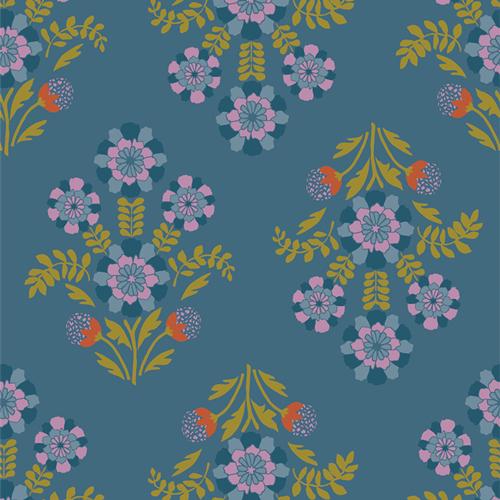 Bramblebloom Blue – Premium Quilting Cotton by the Yard | Starling Collection by Maureen Cracknell – Art Gallery Fabrics
