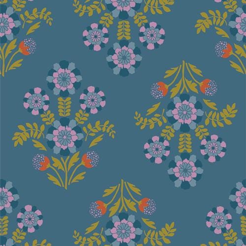 Bramblebloom Blue – Premium Quilting Cotton by the Yard | Starling Collection by Maureen Cracknell – Art Gallery Fabrics