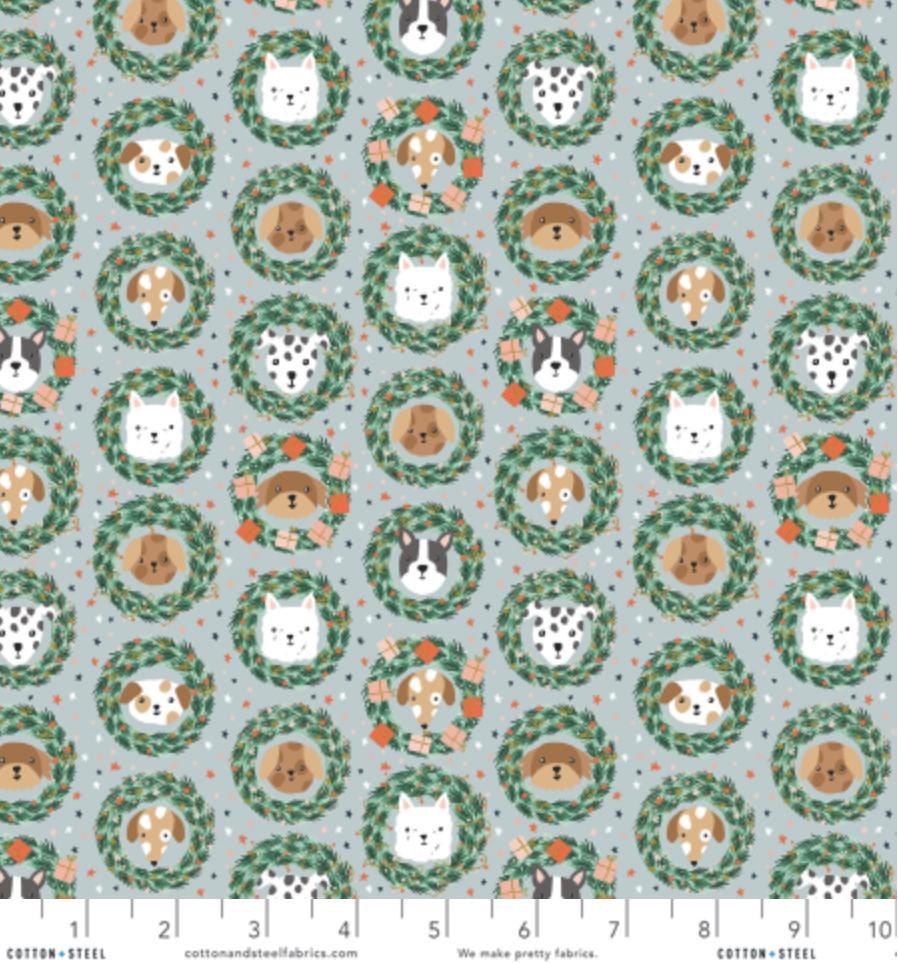 Jingle Paws – Cat & Dog Christmas in Gold Metallic Bundle – 6pc Cotton And Steel Holiday Fabrics | Fat Quarter, Quarter Yard, Half Yard Cuts