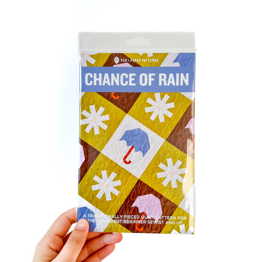 Printed Pattern for Quilt with Umbrella and Flower Blocks - Chance Of Rain - Traditional Piecing Pattern by Pen + Paper Patterns