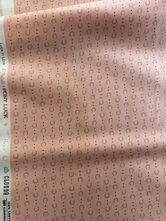 Lucky in Love | Pink, Fabric by the Yard, 100% Organic Cotton, By Cloud9 Fabrics, Petals and Pony Luck Collection, Cowboy Print