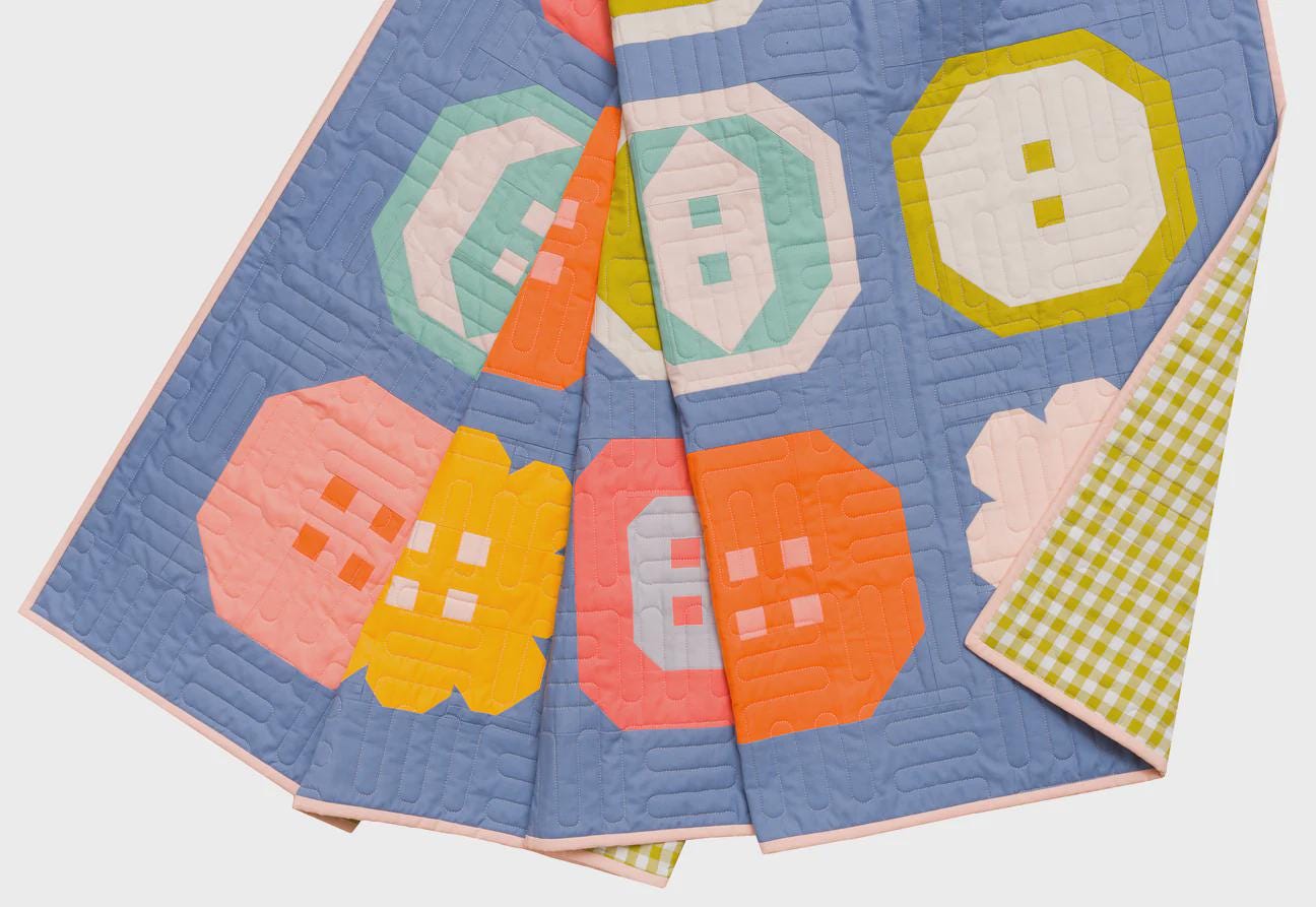 Buttoned Up Quilt Pattern – Large & Small Throw Sizes with Bonus Heart Block | Modern Pieced Quilt Printed Pattern for Confident Beginners